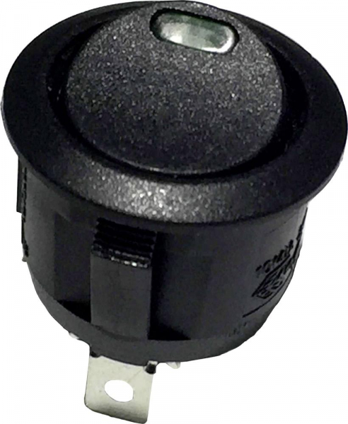 Taster 2 rund Schwarz/Schwarz mit LED